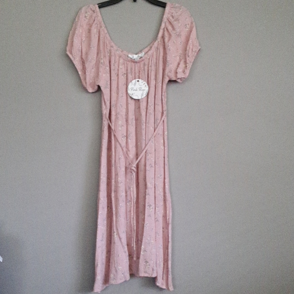 Pink Rose Floral Dress